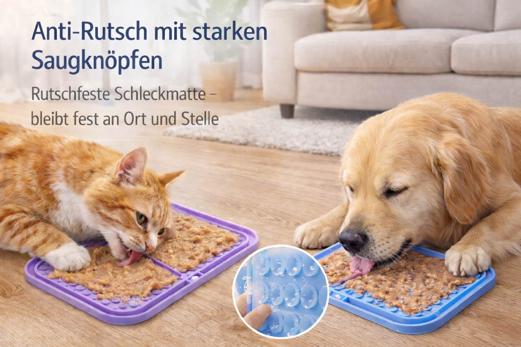 LickiRelax™ Schleckmatte mit Anti-Rutsch-Saugknöpfen